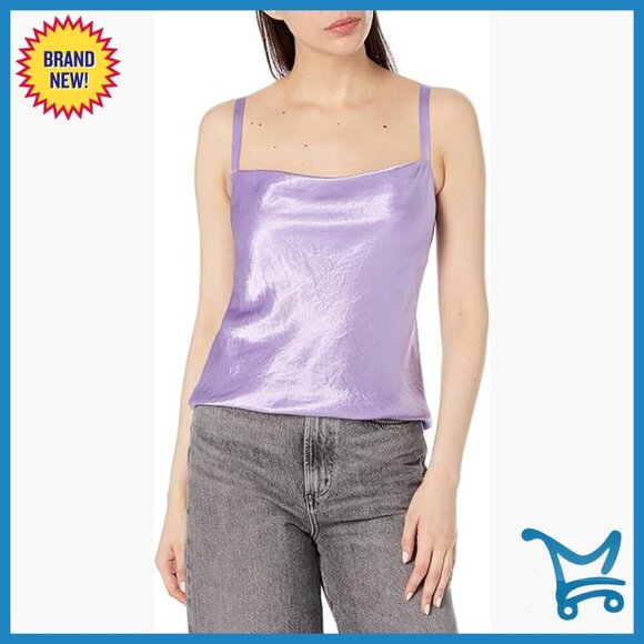 Tops - Satin Cowl Neck Cami, Classic Fit, Japanese Fabric, Vacation Ready